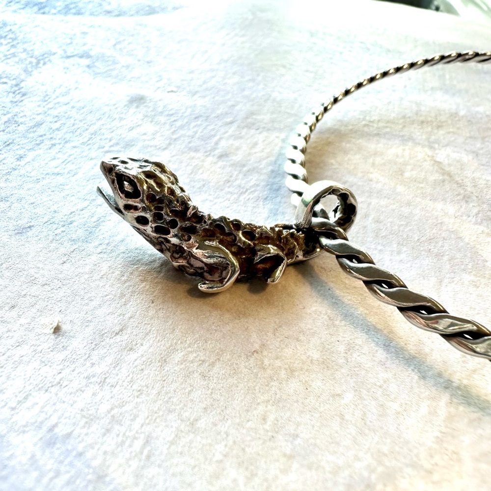 Sterling silver lizard dragon pendant reptile jewelry charm necklaces